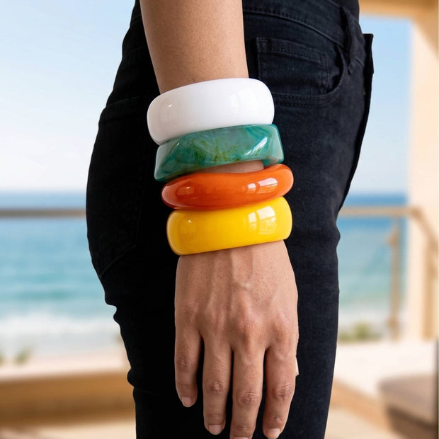Colourful Resin Chunky Bangles Set of 4
