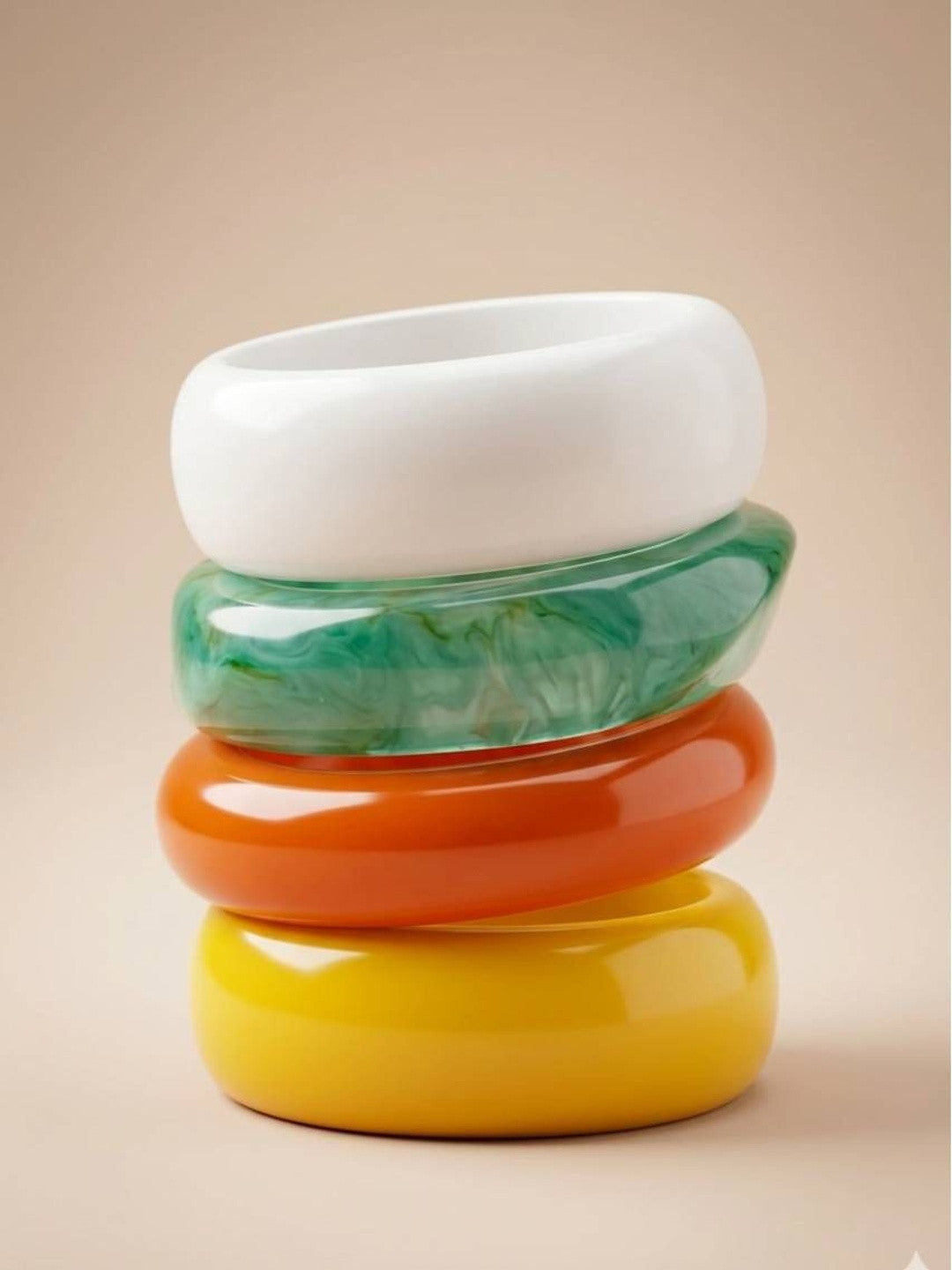 Colourful Resin Chunky Bangles Set of 4