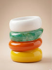 Colourful Resin Chunky Bangles Set of 4