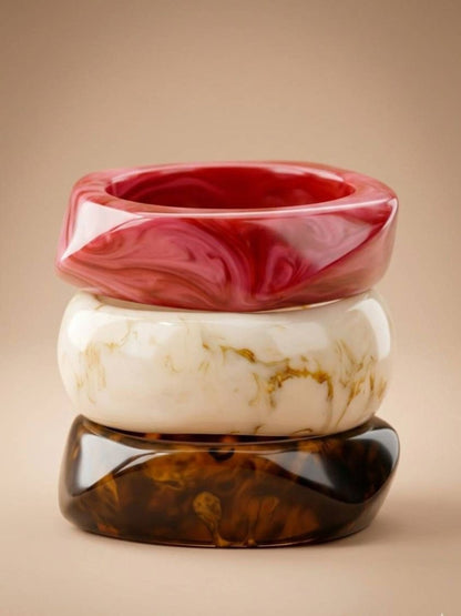 Marbled Resin Bangle Set of 3
