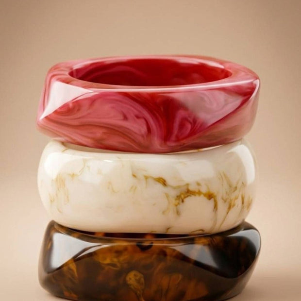 Marbled Resin Bangle Set of 3