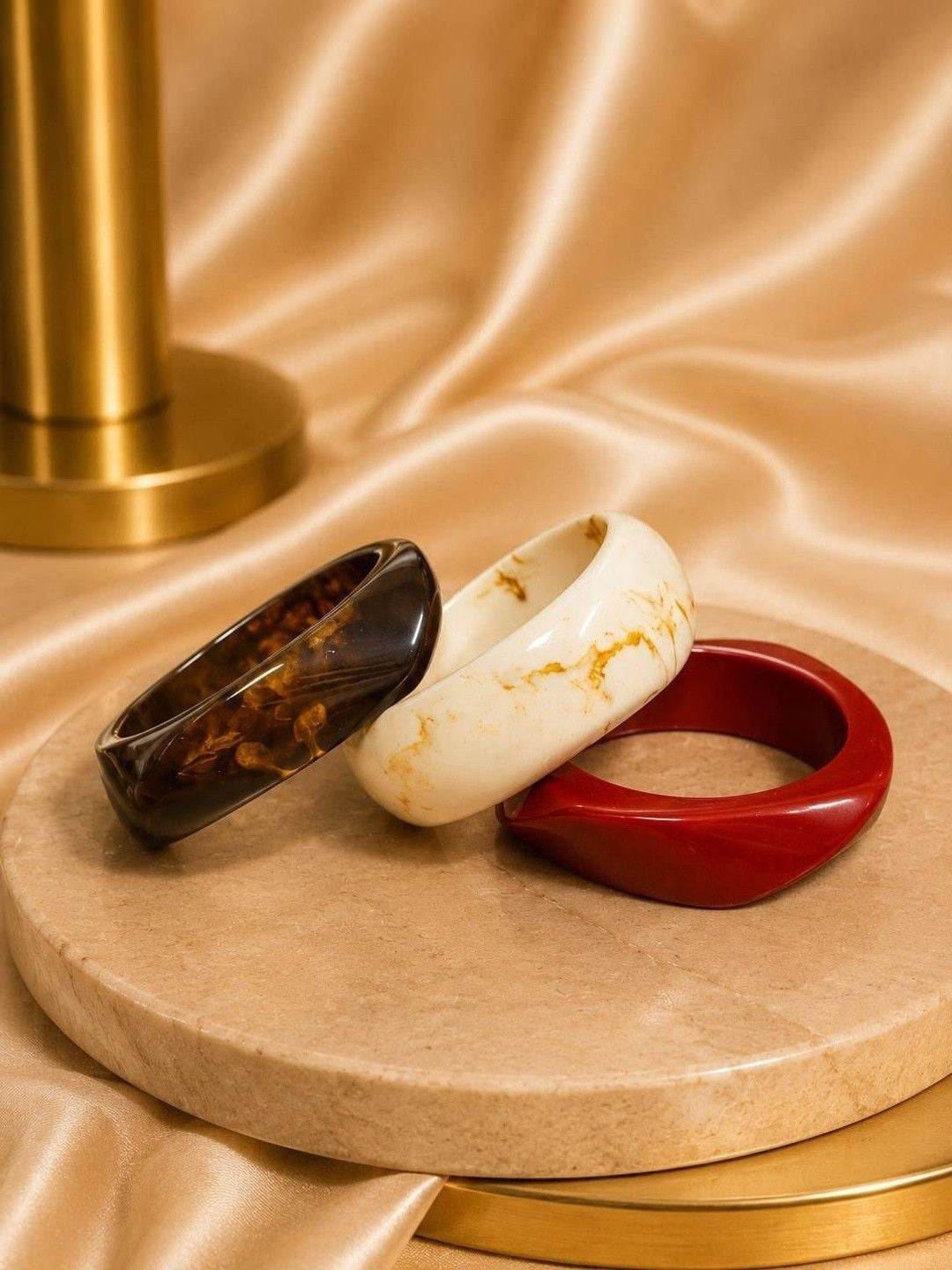 Marbled Resin Bangle Set of 3
