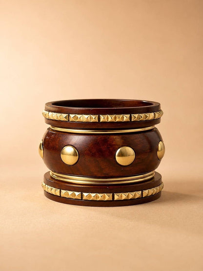 Gold-Tone Wooden Bangles Set of 7
