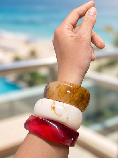 Resin Chunky Bangles for Women Set of 3