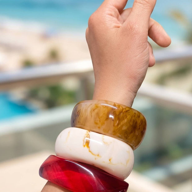 Resin Chunky Bangles for Women Set of 3