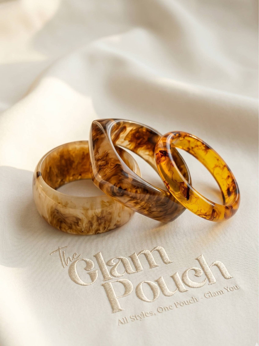Marble Resin Bangles for Women Set of 3