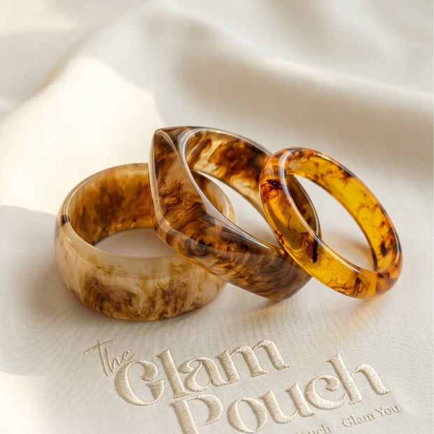 Marble Resin Bangles for Women Set of 3
