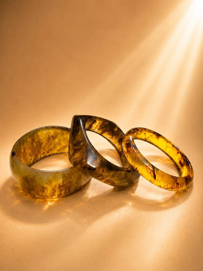 Marble Resin Bangles for Women Set of 3