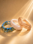 Resin Bangle Bracelets for Women Set of 3