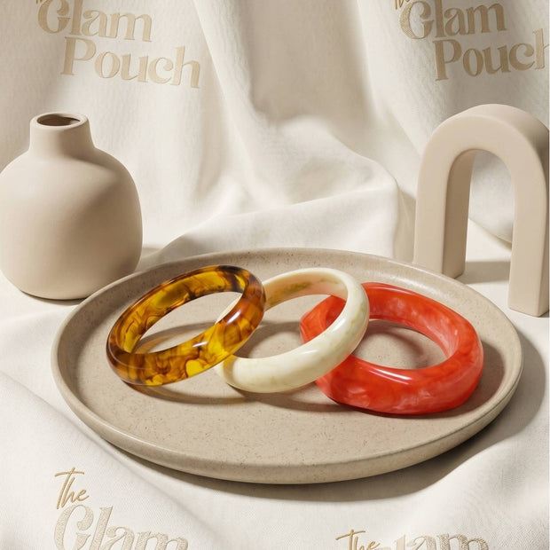 Resin Marble Bangles for Women Set of 3