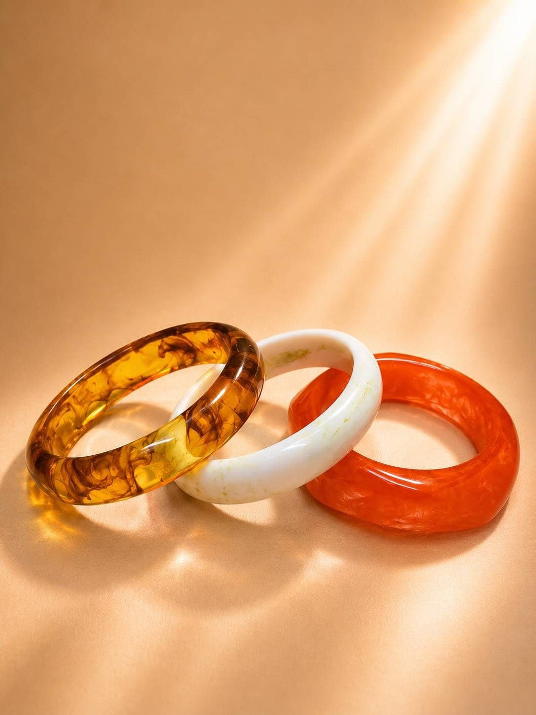 Resin Marble Bangles for Women Set of 3