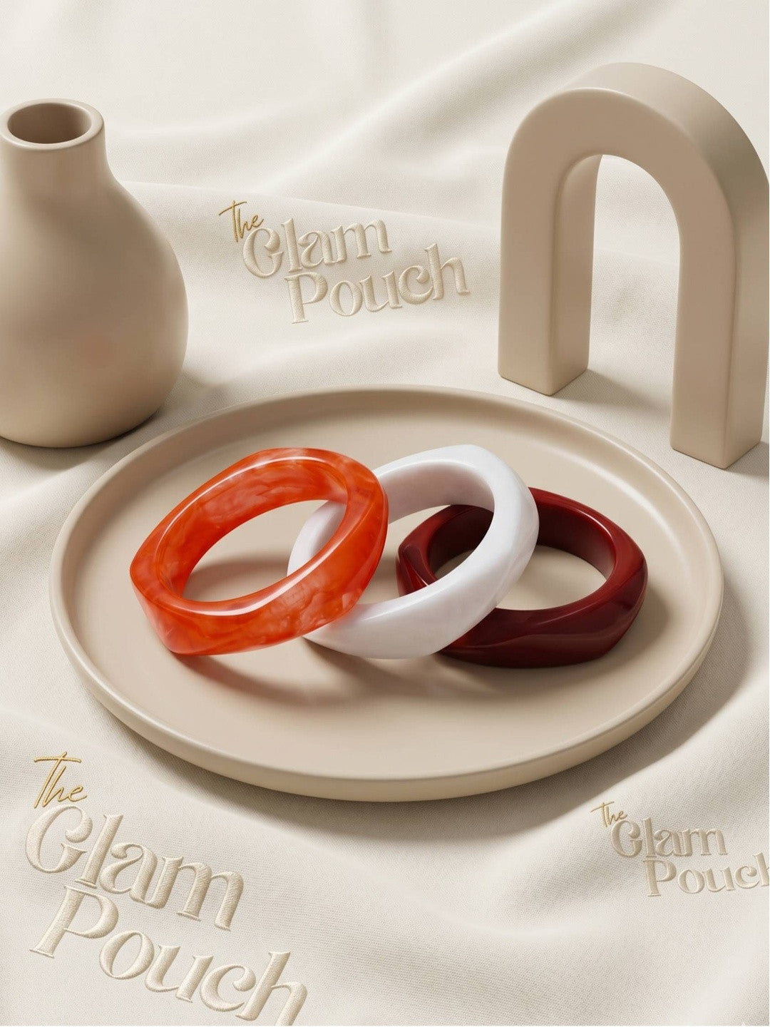 Resin Marble Bangles for Women Set of 3