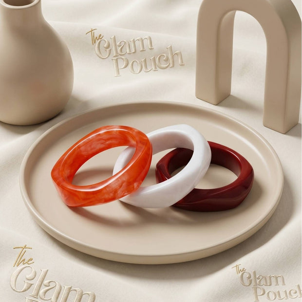 Resin Marble Bangles for Women Set of 3