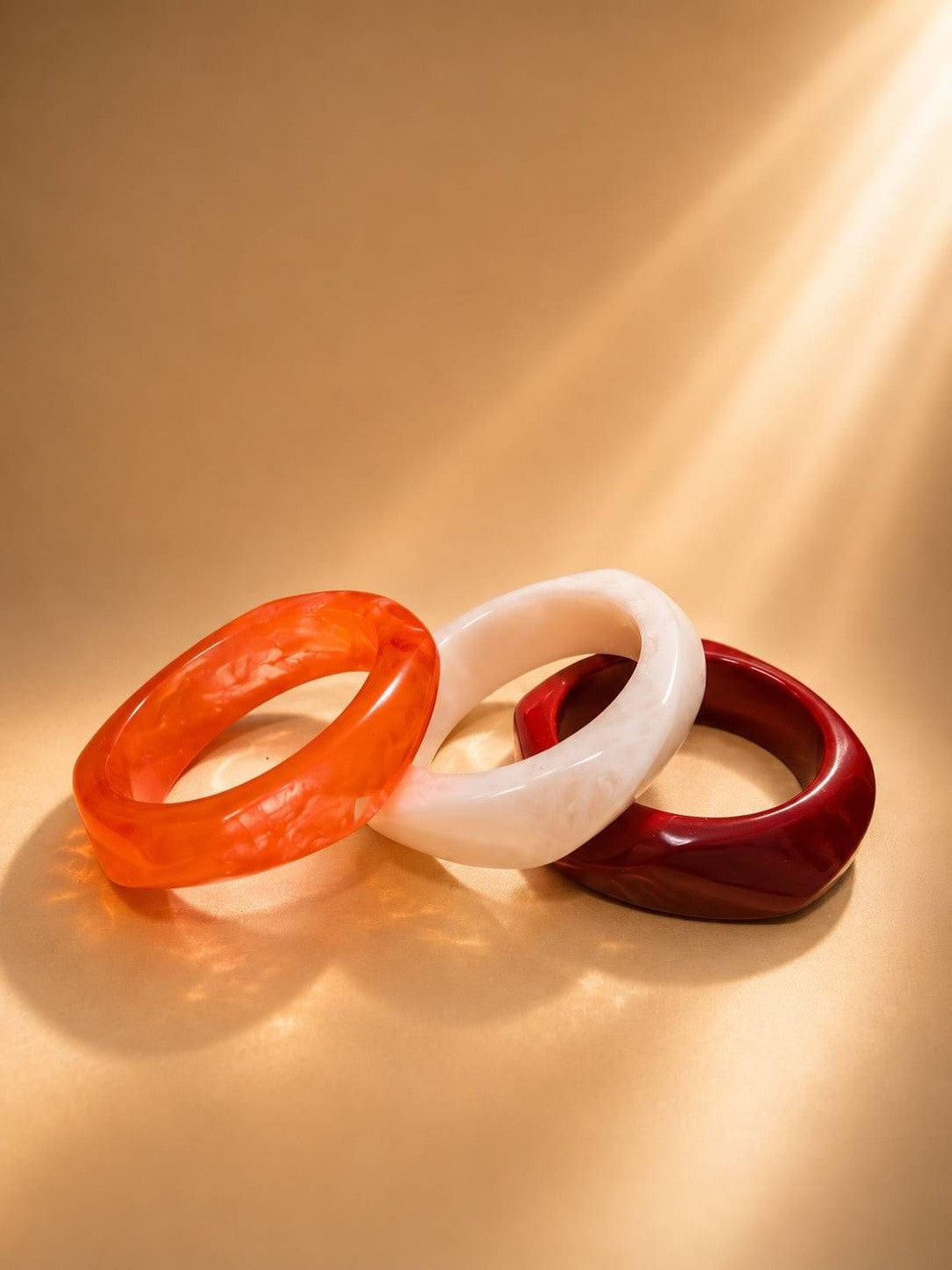Resin Marble Bangles for Women Set of 3
