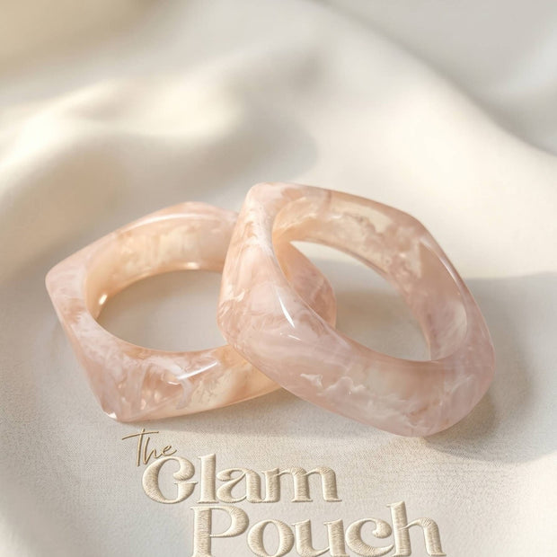 Blush Marble Resin Bangles Set of 2