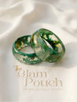 Green Marble Resin Bangle Set of 2