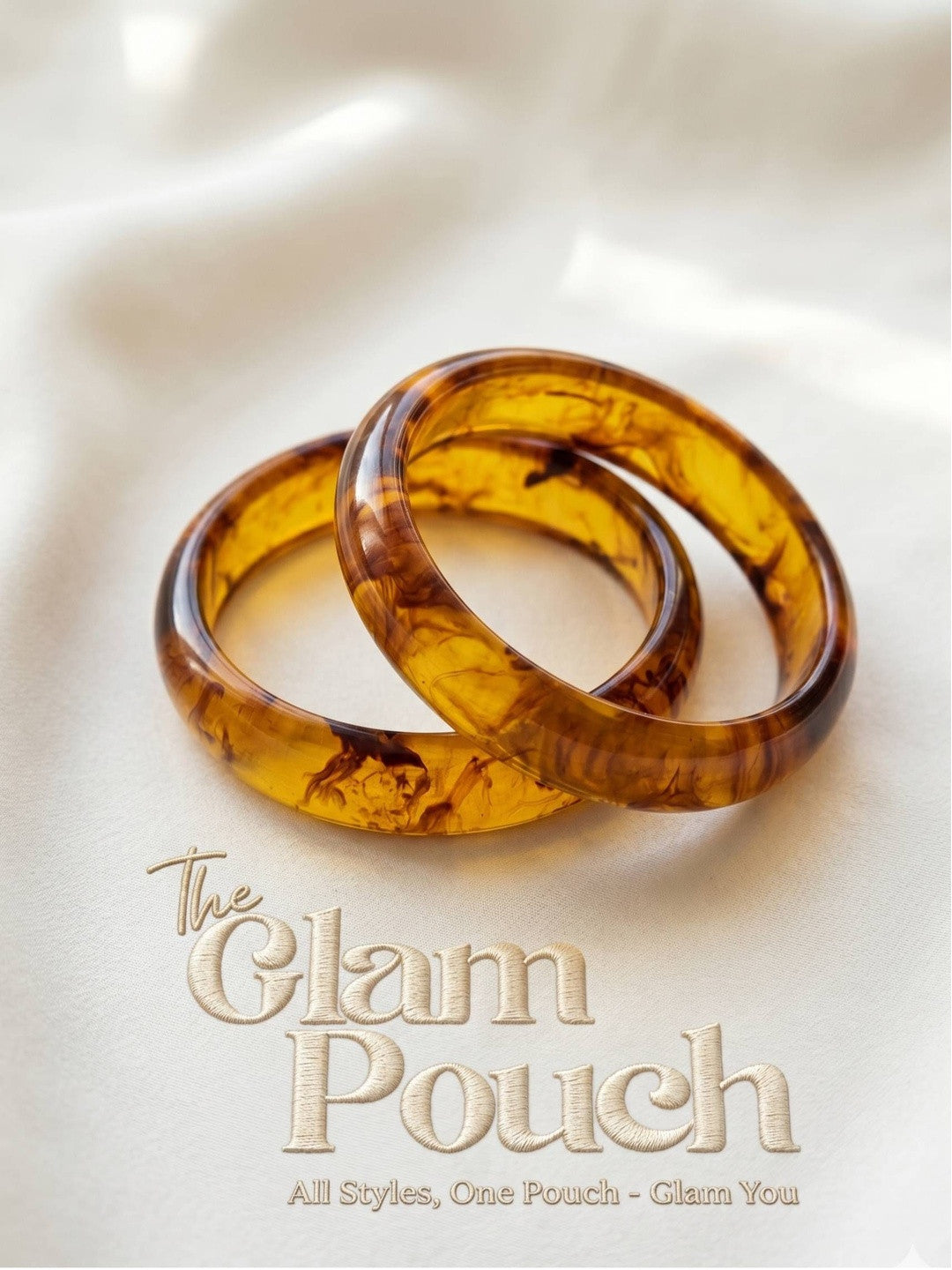 Amber Resin Bangles for Women Set of 2