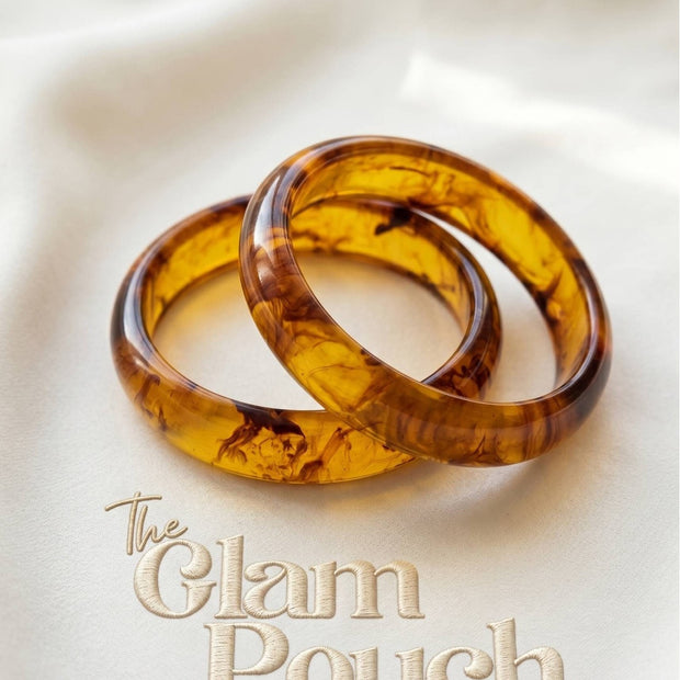 Amber Resin Bangles for Women Set of 2