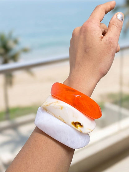 Marble Resin Bangles for Women Set of 3