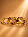 Tortoise Resin Gold-Tone Bangles Set of 6