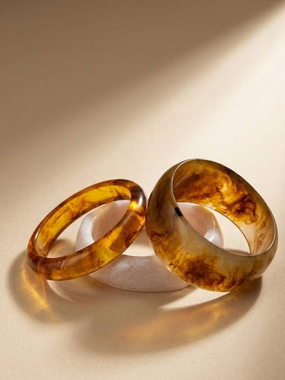 Amber Resin Bangles for Women Set of 3