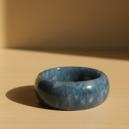 Serene Blue Dome Resin Bangle