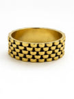Gold-Plated Brass Watch-Link Cuff Bangle for Women