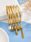Gold-Plated Charm Bangle Set of 6
