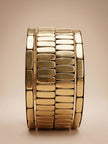 Gold-Plated Tile-Textured Bangles Set of 4