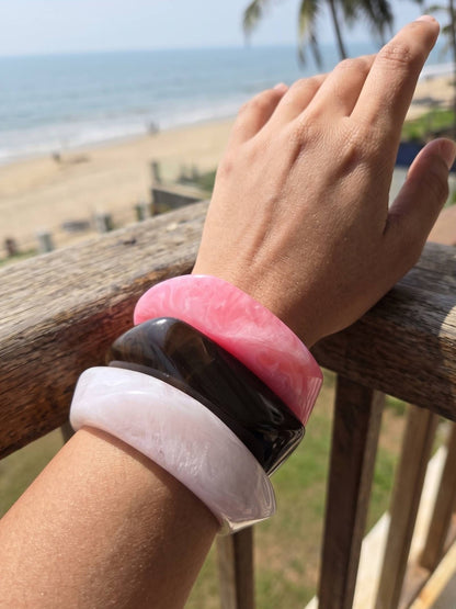 Marble Resin Bangle for Women Set of 3