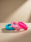 Resin Marble Chunky Bangles for Women Set of 3
