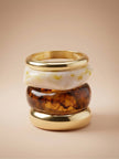 Gold-Plated Resin Chunky Bangles Set of 4