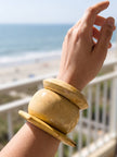 Natural Wood Finish Resin Bangles Set of 3