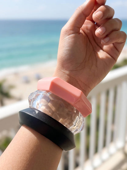 Faceted Resin & Acrylic Bangles Set of 3