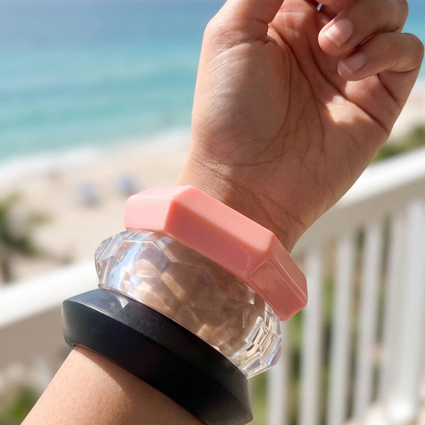 Faceted Resin & Acrylic Bangles Set of 3