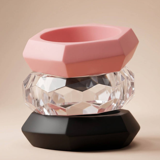 Faceted Resin & Acrylic Bangles Set of 3