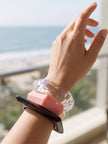Clear Pink Dark Acrylic Resin Bangles Set of 3