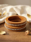 Oxidised Silver Wooden Bangles Set of 2