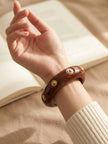 Brass-Studded Wooden Bangle for Women