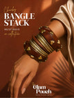 Gold-Finish Wooden Heart Stud Bangles Set of 8