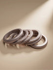Oxidised Silver Chunky Wooden Bangles Set of 6