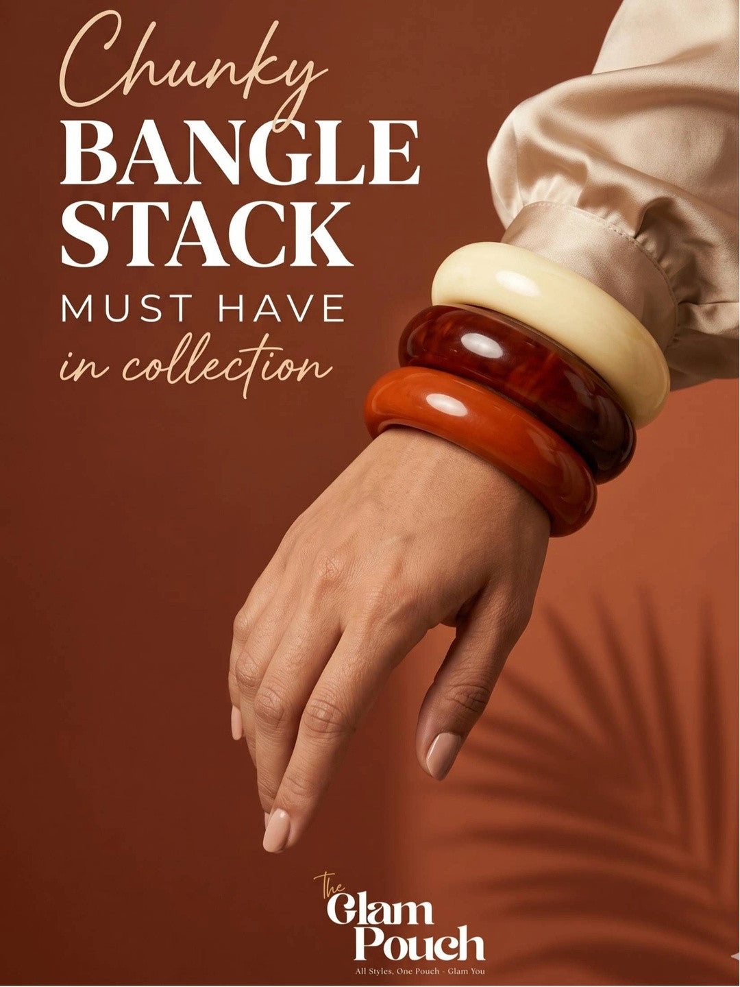 Chunky Resin Bangle Bracelet Set of 3