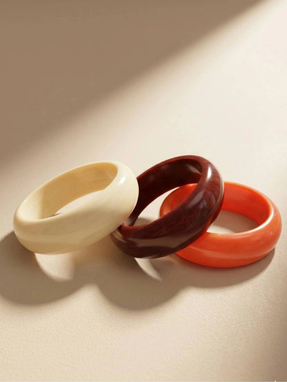 Chunky Resin Bangle Bracelet Set of 3