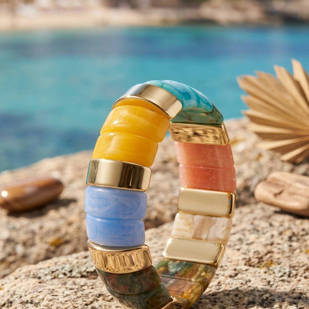 Multicolour Resin Stretch Bangle for Women