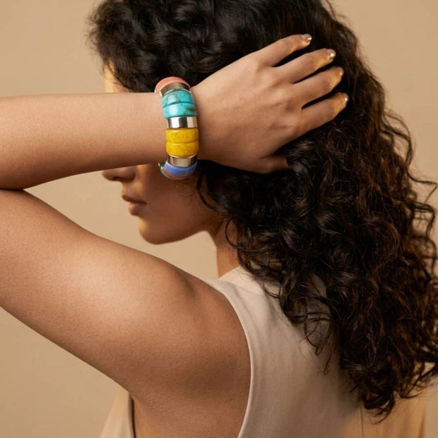 Multicolour Resin Stretch Bangle for Women
