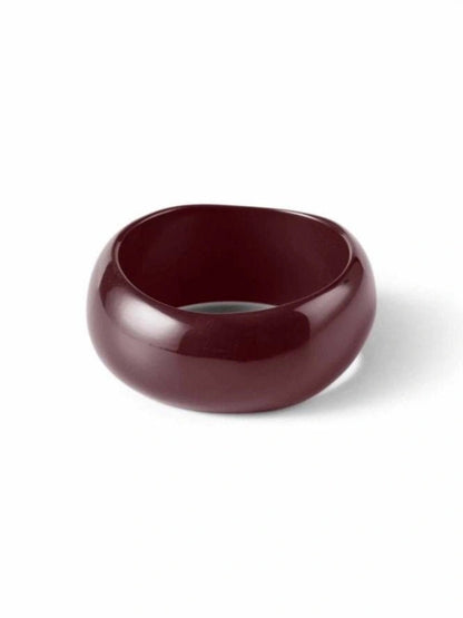 Burgundy Resin Bangle Bracelet for Women
