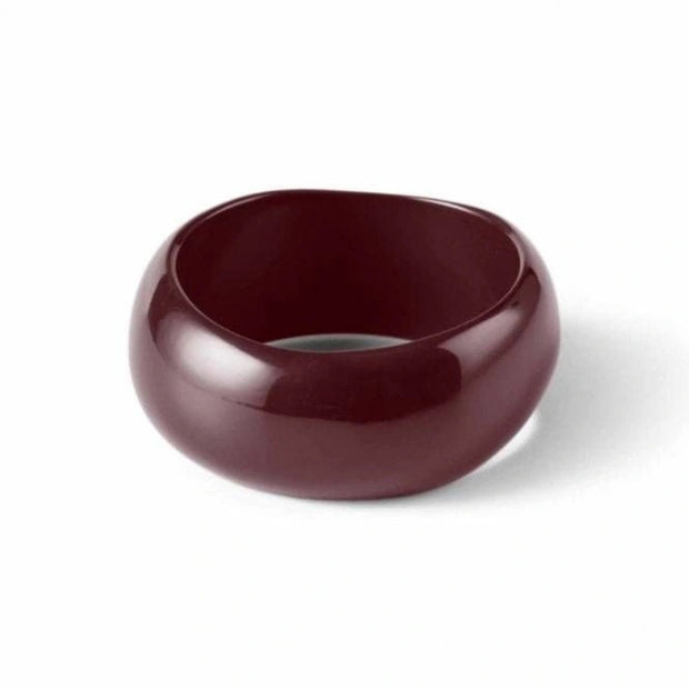 Burgundy Resin Bangle Bracelet for Women