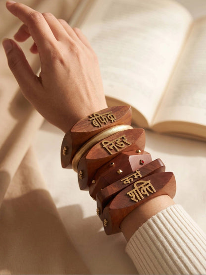 Power Stack Wooden Bangles for Women Set of 6