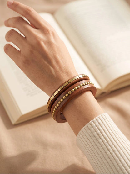 Gold-Toned Wooden Bangles Set of 2