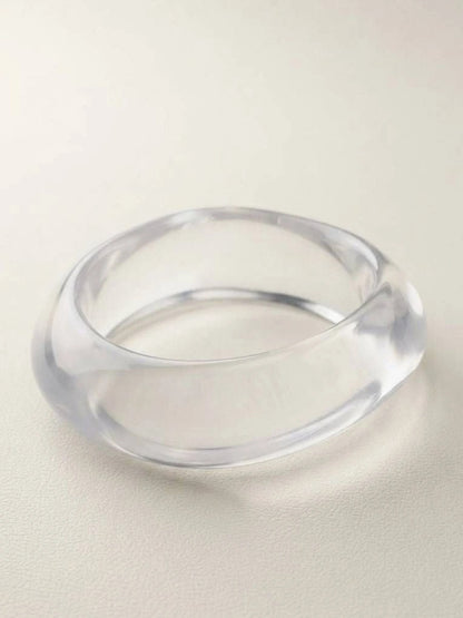 Clear Resin Bangle Bracelet for Women
